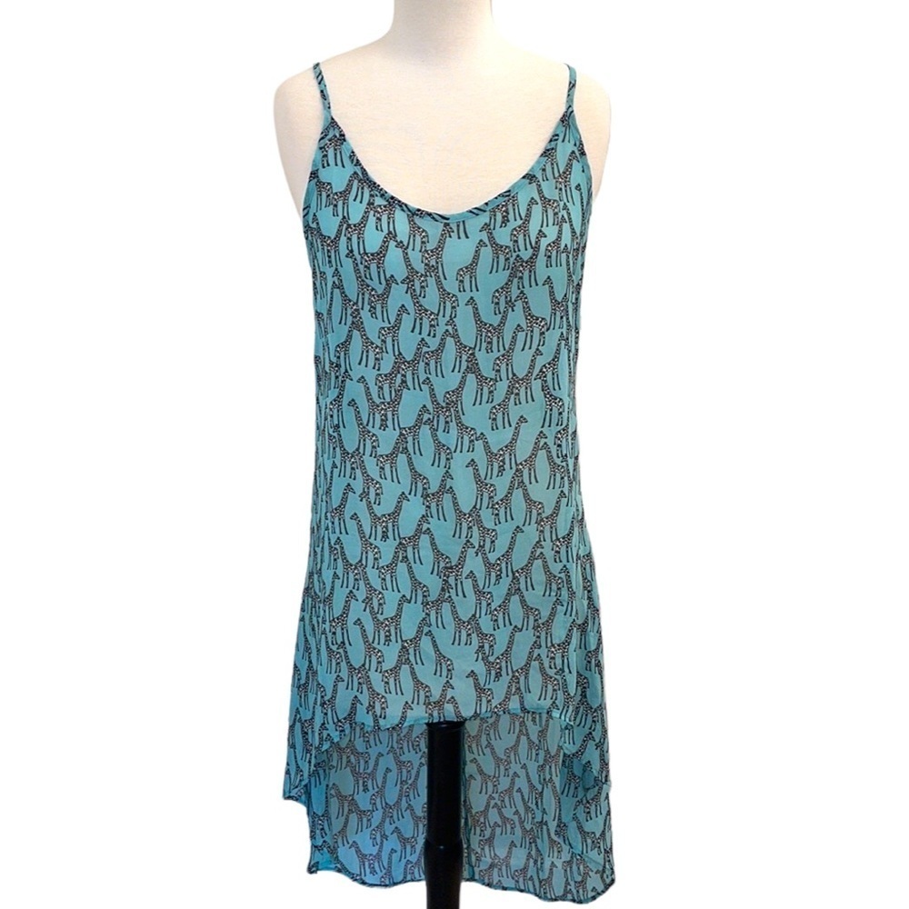 036: AMBIANCE APPAREL giraffe print swimsuit coverup in women’s size medium